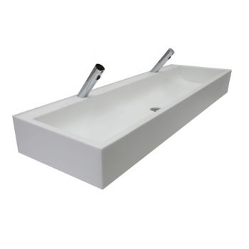 white corian solid surface trough sink