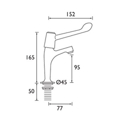 6 inch Lever Operated Sink Taps