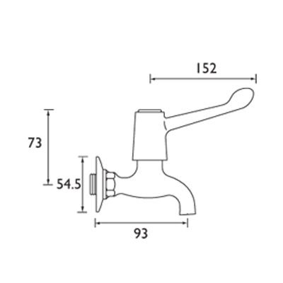 6 Inch Lever Operated Bib Taps