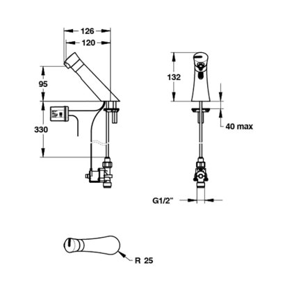Angled Sensor Tap - Mains
