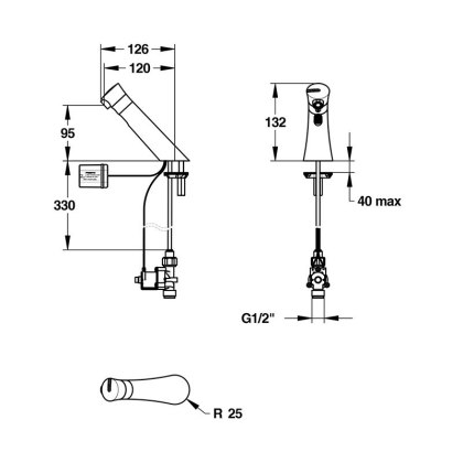 Angled Sensor Tap - Battery Supply