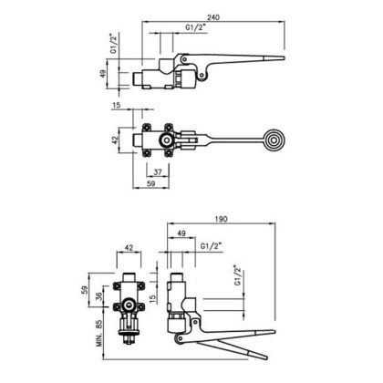 Wall Mounted Foot Lever Tap