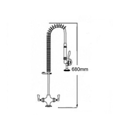 Short Pre Rinse Spray Unit For Single Tap Hole