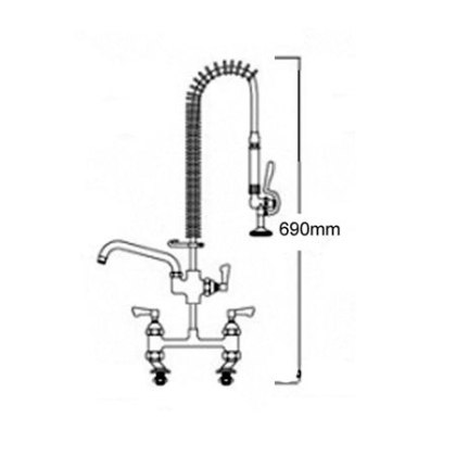 Short Pre Rinse Spray Unit With Pot Filler