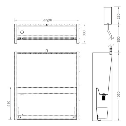 Floor Standing Trough Urinal Stainless Steel