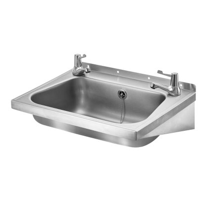 Stainless Steel Wash Hand Basin With Lever Taps