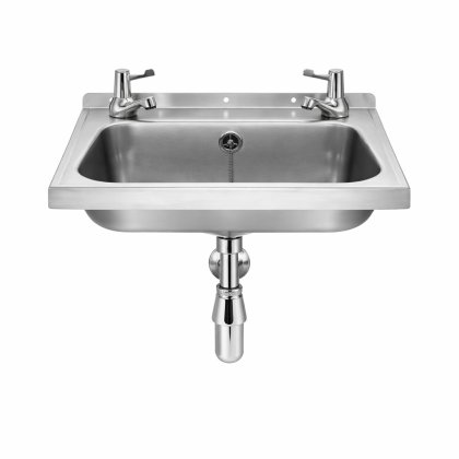 Stainless Steel Wash Hand Basin With Lever Taps