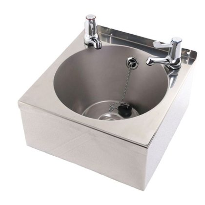 Stainless Steel Compact Wash Basin With Lever Taps