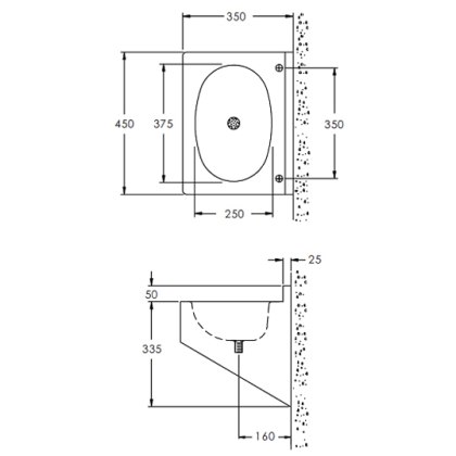 Security Wash Basin Wall Mounted