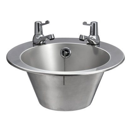 Stainless Steel Inset Wash Basin With Lever Taps