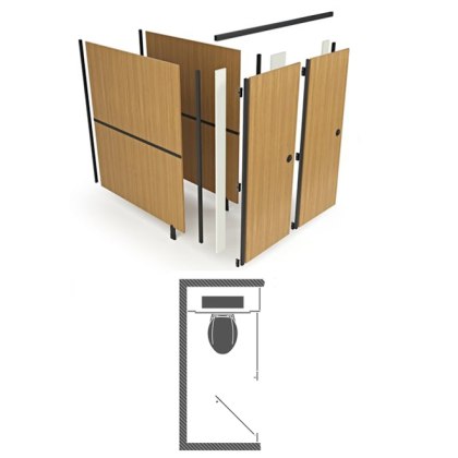 Toilet Cubicles in a Box - Inline Between Walls