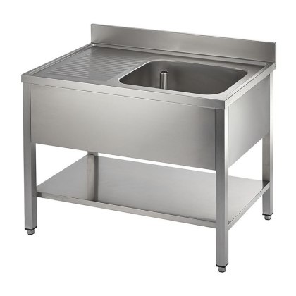 Catering Single Bowl Single Left Hand Drainer On Frame 1000mm Catering Single Bowl Single Left Hand Drainer On Frame 1000mm