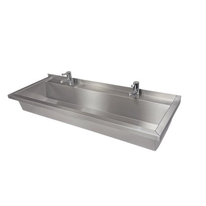 Commercial Wash Trough With Monobloc Mixer Taps