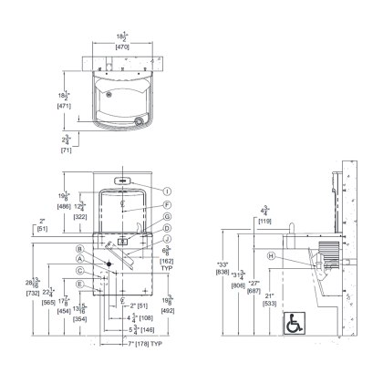 Accessible Drinking Fountain With Bottle Filler - (Non Chilled) Accessible Drinking Fountain With Bottle Filler - (Non Chilled)