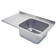 1000mm Single Bowl Single Drainer Catering Sink Top 600mm Projection