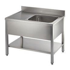 Catering Single Bowl Single Right Hand Drainer On Frame 1000mm Catering Single Bowl Single Right Hand Drainer On Frame 1000mm