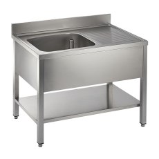 Catering Single Bowl Single Right Hand Drainer On Frame 1000mm
