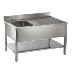 Catering Single Bowl Single Drainer On Frame 1500mm Catering Single Bowl Single Drainer On Frame 1500mm