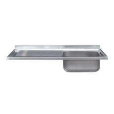 1200mm Single Bowl Single Drainer Catering Sink Top 600mm Projection