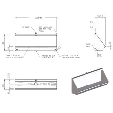 300mm Projection Wall Hung Stainless Steel Urinal