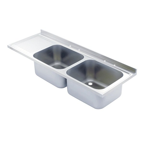 Double Bowl Single Drainer Catering Sink Tops 650mm Projection Double Bowl Single Drainer Catering Sink Tops 650mm Projection