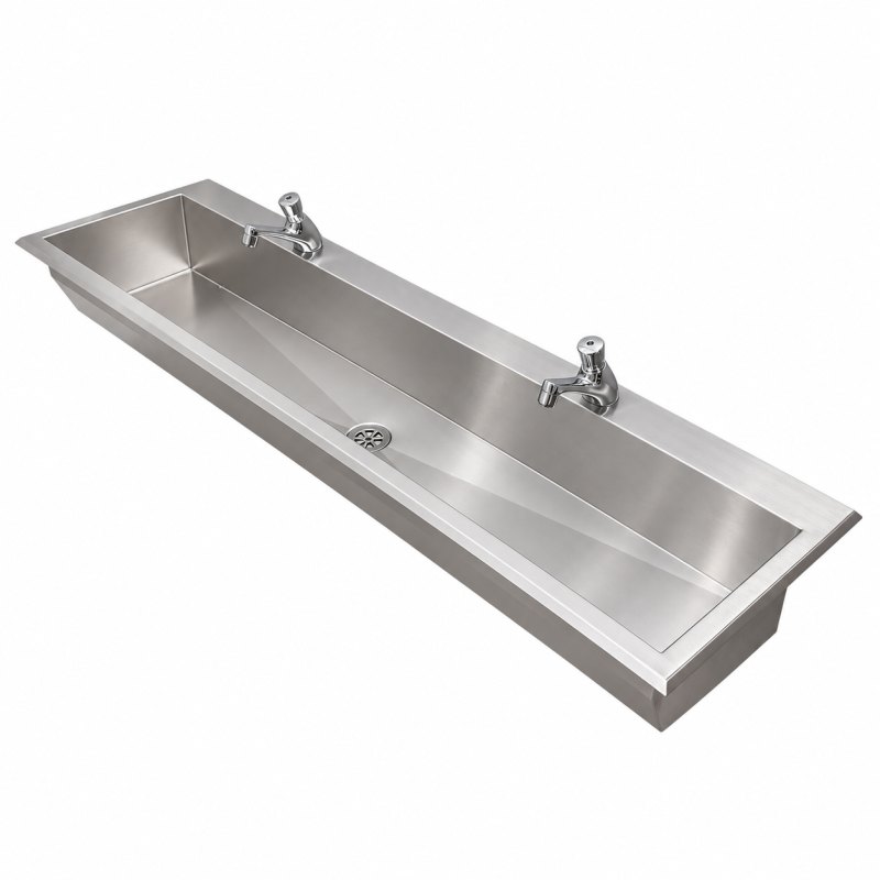 1300mm inset wash trough with taps