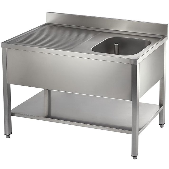 Catering Single Bowl Single Drainer On Frame 1200mm Catering Single Bowl Single Drainer On Frame 1200mm