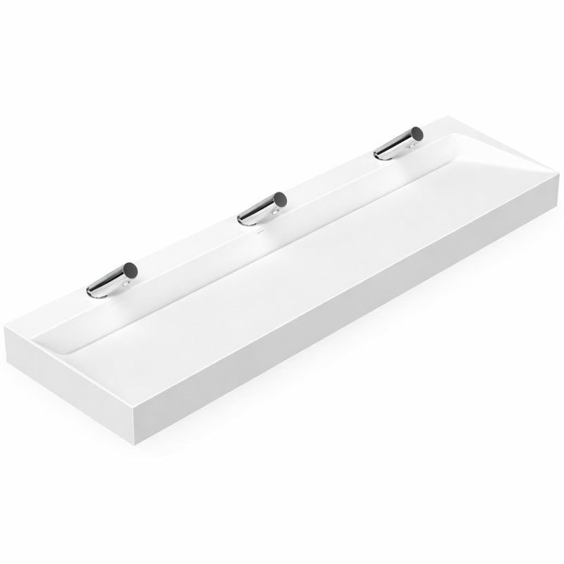 3 person stock wash trough, solid surface