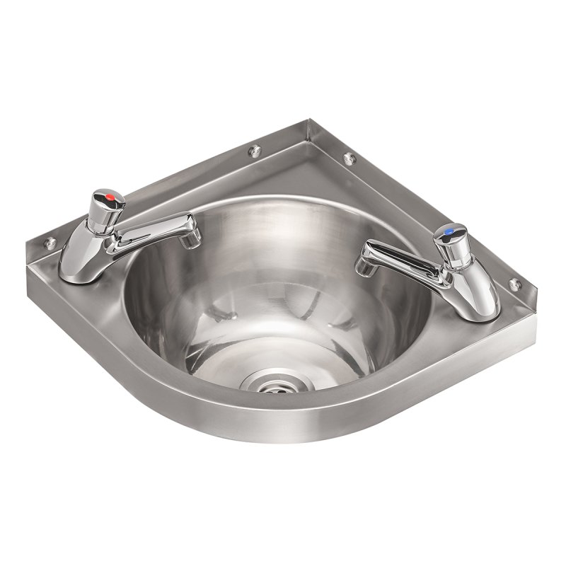 Stainless steel corner sink for small spaces