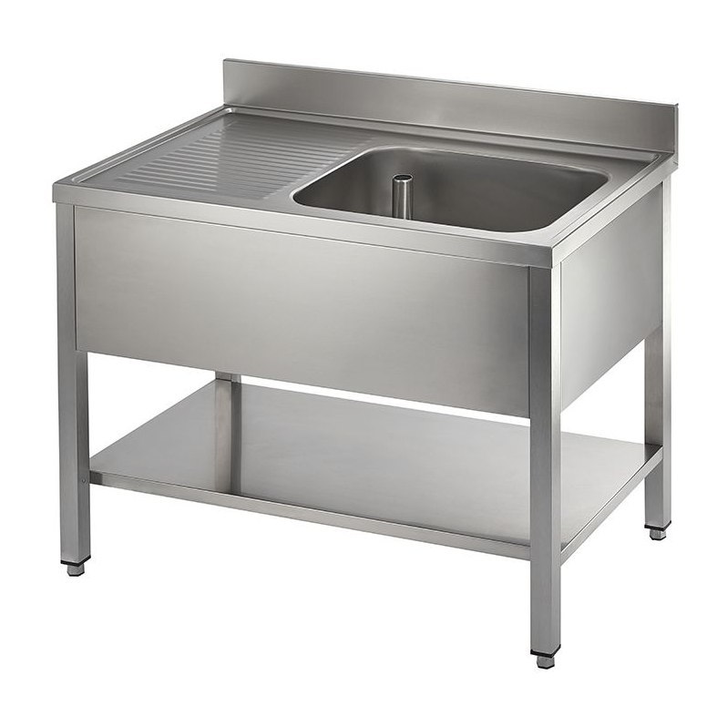 Catering Single Bowl Single Left Hand Drainer On Frame 1000mm Catering Single Bowl Single Left Hand Drainer On Frame 1000mm
