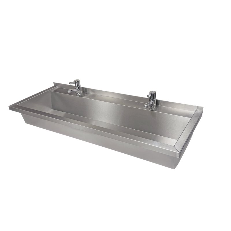 Commercial Wash Trough With Monobloc Mixer Taps Commercial Wash Trough With Monobloc Mixer Taps