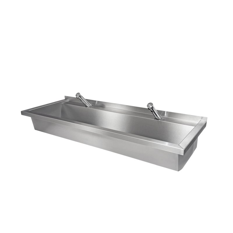 Commercial Wash Trough With Sensor Taps Commercial Wash Trough With Sensor Taps