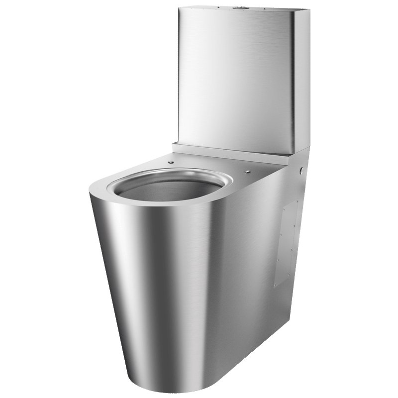 Accessible stainless steel close coupled toilet