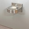 stainless steel drinking fountain installed