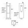 dimensioned drawing of combined drinking fountain and bottle filler