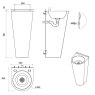 Junior Height Floor Standing Round Wash Basin Junior Height Floor Standing Round Wash Basin