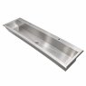 stainless steel inset wash trough with no tap holes