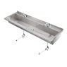 stainless steel wash trough with knee valves