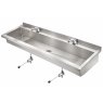 stainless steel wash trough with knee valves