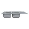 1500mm Double Bowl Single Drainer Catering Sink Tops 600mm Projection 1500mm Double Bowl Single Drainer Catering Sink Tops 600mm Projection