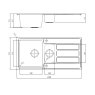 one and half bowl kitchen sink with drainer dims