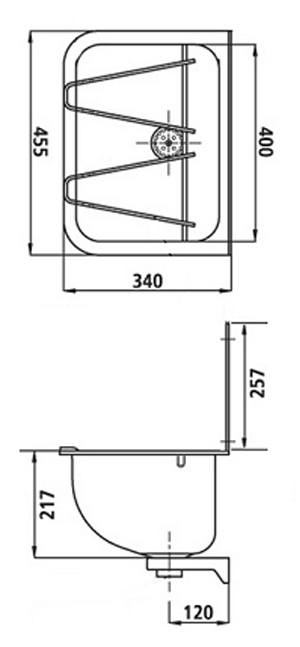 wall mounted bucket sink dimensions