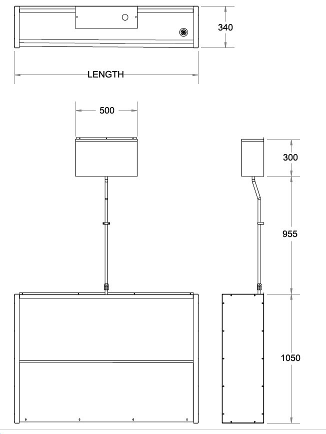 floorstanding trough urinal dimensions