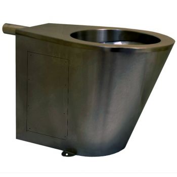 s trap toilet in stainless steel