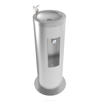 rounded drinking fountain and bottle filler