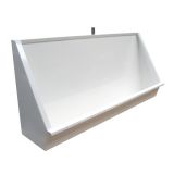 stainless steel coloured urinal troughs