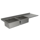 double bowl single drainer sink