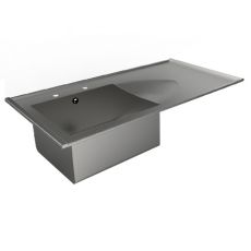 inset single bowl catering sink with drainer