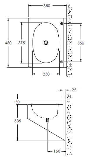 stainless steel security wash basin sizes