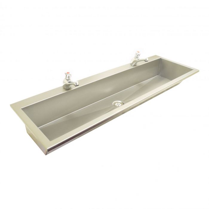 Stainless Steel Sit-On Trough Sink with Taplanding image